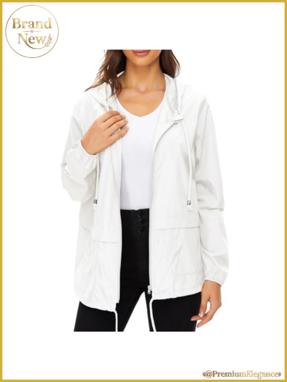 Waterproof Rain Jacket Lightweight Packable Windbreaker